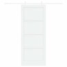 Porte coulissante avec quincaillerie blanche 86x211 cm en bois de pin massif 