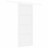 Porte coulissante avec quincaillerie blanche 86x211 cm en bois de pin massif 