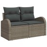 Ensemble de canapé de jardin de 3 pièces avec coussins gris poly rotin 