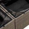 Ensemble de canapé de jardin de 3 pièces avec coussins gris poly rotin 