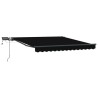 Auvent Rétractable Manuel avec LED Noir 350x250 cm 