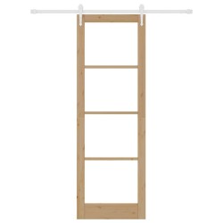 Porte coulissante avec set de matériel 78x232 cm en bois massif de pin 
