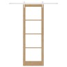 Porte coulissante avec set de matériel 78x232 cm en bois massif de pin 