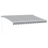 Auvent manuel rétractable anthracite et blanc 350x250 cm 