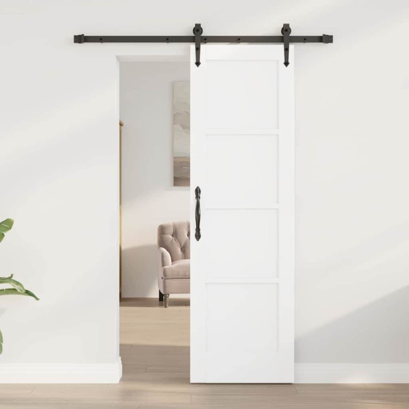 Porte coulissante avec quincaillerie 'ORKDAL'en bois massif de pin blanc 
