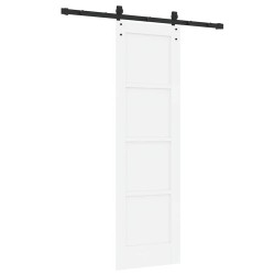 Porte coulissante avec quincaillerie 'ORKDAL'en bois massif de pin blanc 