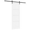 Porte coulissante avec quincaillerie blanche 83x232 cm en bois massif de pin 