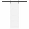 Porte coulissante avec quincaillerie blanche 83x232 cm en bois massif de pin 