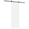 Porte coulissante avec quincaillerie blanche 83x232 cm en bois massif de pin 