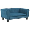 Lit pour chien bleu 70x45x30 cm velours 