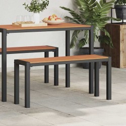 Banc de jardin 100 cm en acier et WPC marron et noir 
