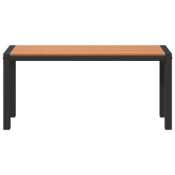 Banc de jardin 100 cm en acier et WPC marron et noir 