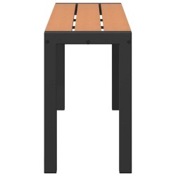 Banc de jardin 100 cm en acier et WPC marron et noir 