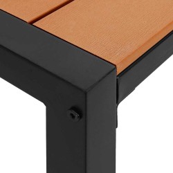 Banc de jardin 100 cm en acier et WPC marron et noir 