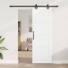 Porte coulissante avec quincaillerie blanche 73.5x211 cm en bois de pin 