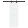 Porte coulissante avec quincaillerie blanche 73.5x211 cm en bois de pin 