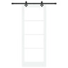 Porte Coulissante avec Quincaillerie Blanche 83x211 cm Bois Massif Pin 