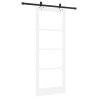 Porte Coulissante avec Quincaillerie Blanche 83x211 cm Bois Massif Pin 