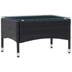 Table basse Noir 60x40x36 cm Résine tressée 