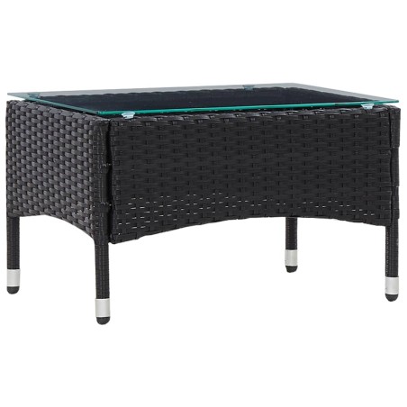 Table basse Noir 60x40x36 cm Résine tressée 