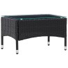 Table basse Noir 60x40x36 cm Résine tressée 
