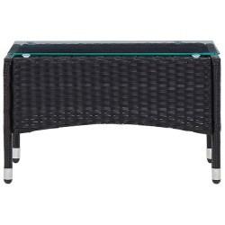 Table basse Noir 60x40x36 cm Résine tressée 