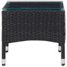 Table basse Noir 60x40x36 cm Résine tressée 