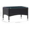 Table basse Noir 60x40x36 cm Résine tressée 