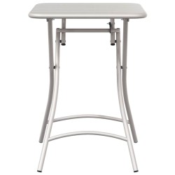Table de jardin pliante beige 55x55x73 cm en acier 