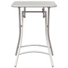 Table de jardin pliante beige 55x55x73 cm en acier 