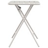 Table de jardin pliante beige 55x55x73 cm en acier 