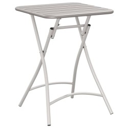 Table de jardin pliante beige 55x55x73 cm en acier 