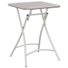 Table de jardin pliante beige 55x55x73 cm en acier 