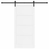 Porte Coulissante avec Ensemble de Quincaillerie Blanche 93x202 cm Bois Massif Pin 