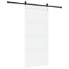 Porte Coulissante avec Ensemble de Quincaillerie Blanche 93x202 cm Bois Massif Pin 