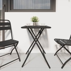 Table de jardin pliable - Anthracite - 55x55x73 cm - Acier 