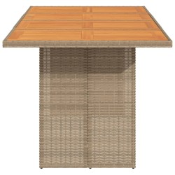 Table de jardin avec dessus en bois d'acacia beige 190x80x74 cm 
