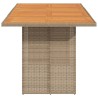 Table de jardin avec dessus en bois d'acacia beige 190x80x74 cm 