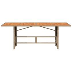Table de jardin avec dessus en bois d'acacia beige 190x80x74 cm 