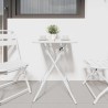 Table de jardin pliable blanche 55x55x73 cm en acier. 