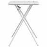 Table de jardin pliable blanche 55x55x73 cm en acier. 