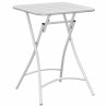 Table de jardin pliable blanche 55x55x73 cm en acier. 