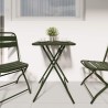 Table de jardin pliante vert foncé 55x55x73 cm - En acier 