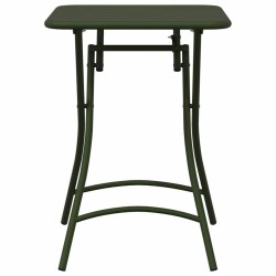Table de jardin pliante vert foncé 55x55x73 cm - En acier 