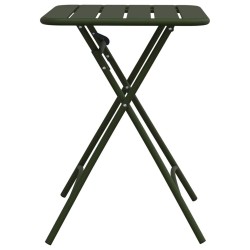 Table de jardin pliante vert foncé 55x55x73 cm - En acier 