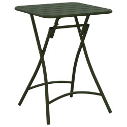Table de jardin pliante vert foncé 55x55x73 cm - En acier 