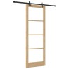 Porte Coulissante avec Ensemble de Matériel 'ORKDAL'Bois Massif & Verre 