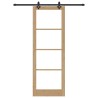 Porte Coulissante avec Ensemble de Matériel 'ORKDAL'Bois Massif & Verre 