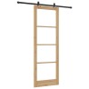 Porte Coulissante avec Ensemble de Matériel 'ORKDAL'Bois Massif & Verre 