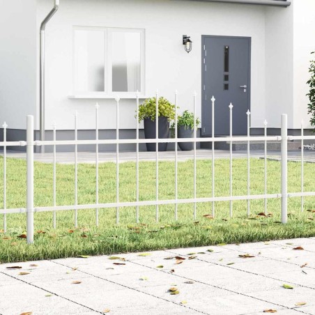 Clôture de jardin avec sommet arrondi, 6,8 x 0,75 m en acier 